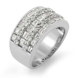 Baguette Round Cz Stone Wedding Band Anniversary Ring Sterling Silver 