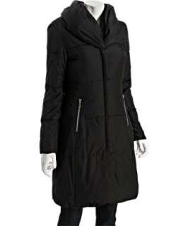 MICHAEL Michael Kors black quilted poly down pillow collar coat 