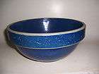 Vintage Blue Stoneware Mixing Bowl 10 1/2 x 4 1/2
