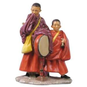  7 inch Porcelain Figurine Tibetan Lama Boys with Tang Du 