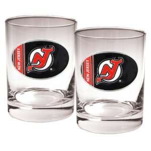 New Jersey Devils   NHL 14oz Rocks Glass Gift Set (2 Pack 