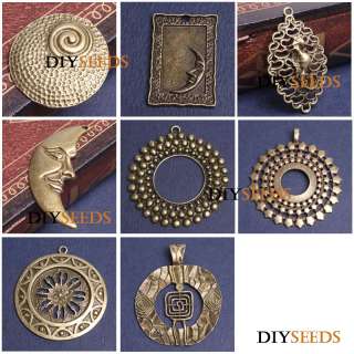 Vintage Style Antique Brass Large Pendant Jewelry Findings Charms 
