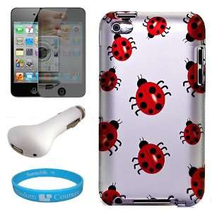  Lady Bug Design Protective 2 Piece Rubberized Crystal Hard 