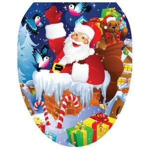 Toilet Tattoos TT X610 O Santa Up On A Roof Decorative Applique For 