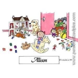  Personalized Name Print   Girls Bedroom 