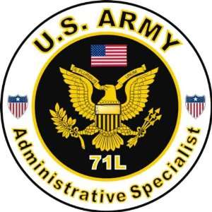 United States Army MOS 71L Administrative Specialist Decal Sticker 3.8 