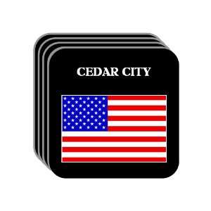  US Flag   Cedar City, Utah (UT) Set of 4 Mini Mousepad 
