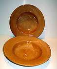LOT of 2   10in SAUSALITO GOLD LARGE RIMMED SOUP BOWL Dish Mustard 