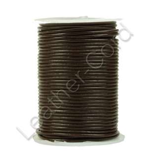 ROUND LEATHER CORD 27+ YDS SPOOL ROLL 1.5mm DARK BROWN  
