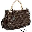 Badgley Mischka Willow Woven Leather Flap Satchel (Clearance) View 3 