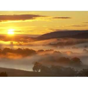  Low Lying Mist Over River Spey and Scattered Woodland at 