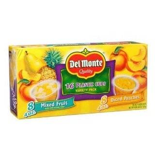 Del Monte Quality 16 Plastic Cup Variety Pack of Mixed Fruit and Diced 