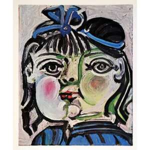  1965 Print Pablo Picasso Paloma Blue Daughter Child Girl 