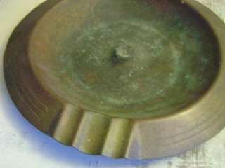 vintage deco West Bend copper ashtray pipe cigar rest  