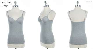 Built In Padded Bra Camisole Tunic Adjustable Spaghetti Strap VARIOUS 