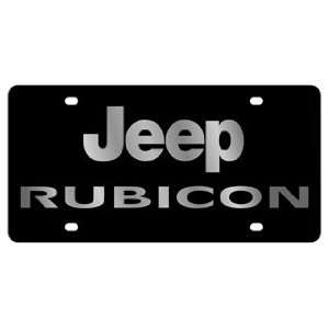 Jeep Rubicon License Plate on Black Steel