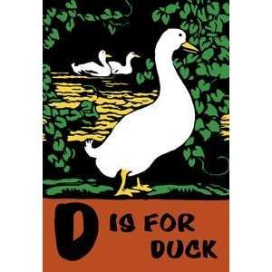   Paper poster printed on 20 x 30 stock. D is for Duck