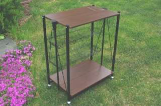 Modern Stylish Wood Stainless Steel Folding Table Cart  