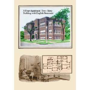  A Four Apartment Two Story Building 20x30 poster