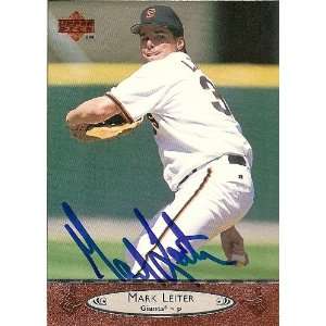  Mark Leiter Signed San Francisco Giants 1996 UD Card 