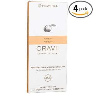 New Tree Crave Fine Belgian Milk Chocolate with Apricot Bar, 2.82 