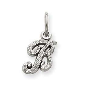  14k White Gold Initial B Charm   Measures 16.8x9.4mm 