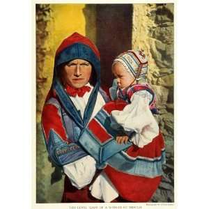  1923 Print Desulo Comune Sardinia Island Mother & Child 