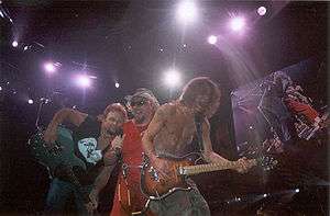 Van Halen during their 2004 reunion period, left to right Michael 