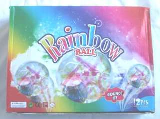 12 pcs Motion Activate Flashing LED Rainbow Bounce Ball  