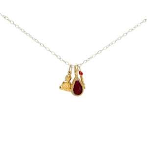  Dogeared 3 Wishes Gold Necklace with Buddha, Bamboo 