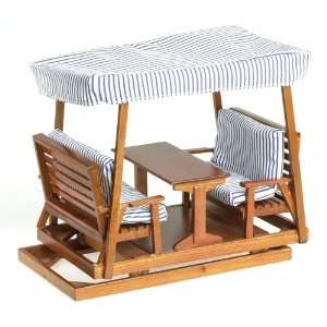  Dollhouse Pecan Double Glider with Table 