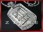 50 CENT★Mens CZ DOGTAG Chain Necklace★ICED★BLING★DT1