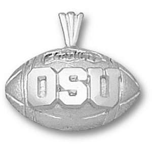 Ohio State Buckeyes 1/2in Sterling Silver Football Pendant