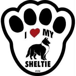  I Love My Sheltie Pawprint Window Decal w/Suction Cup Pet 