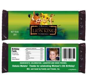 LION KING Party Favors Candy Wrappers  