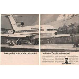   Boeing 727 Jet Borg Warner 2 Page Print Ad (16141)
