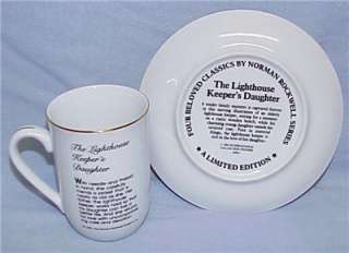 THE LIGHTHOUSE KEEPERS DAUGHTER~NORMAN ROCKWELL~PLATE & MUG SET~1982~