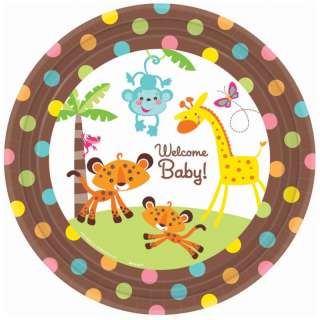 FISHER PRICE Jungle Baby Shower Party Supply Dlx Set 8  