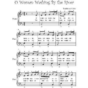   Woman Washing By the River Easy Piano Sheet Music Traditional Celtic
