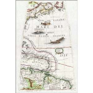  1688 Map of North America, West Indies, and South America 