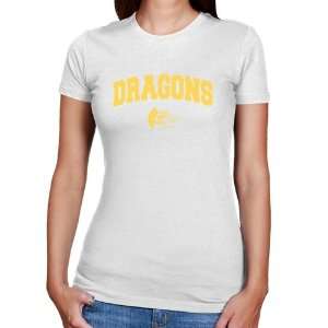   Drexel Dragons Ladies White Logo Arch Slim Fit T shirt  Sports