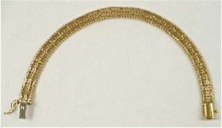   GOLD 7 Flex Bracelet 14k Solid Gold 5/8 BRAND NEW made in USA  
