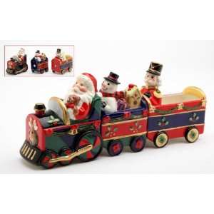  Santa/Snowman/Nutcracker in Xmas Train Salt/Pepper Collectible (SET 