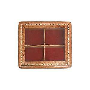 Cedar and mahogany tea box, Open Window 