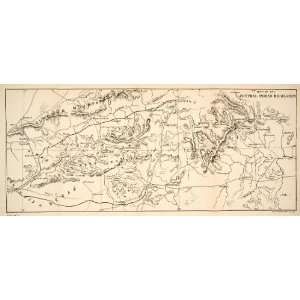  1920 Print Map India Central Highlands Asia Vindhya 