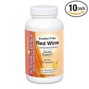   Choice Red Wine Extract, 30 mg. 60 Capsules, Bottle (Pack of 10