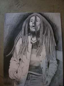 Original Bob Marley Pencil Drawing  