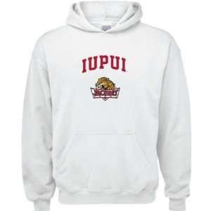  IUPUI Jaguars White Youth Arch Logo Hooded Sweatshirt 