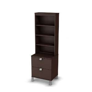  Media Cabinet Tower Contemporary Style in Chocolate Finish 