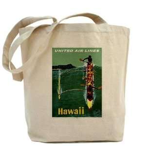  Vintage United Waikiki Poster Waikiki surf Tote Bag by 